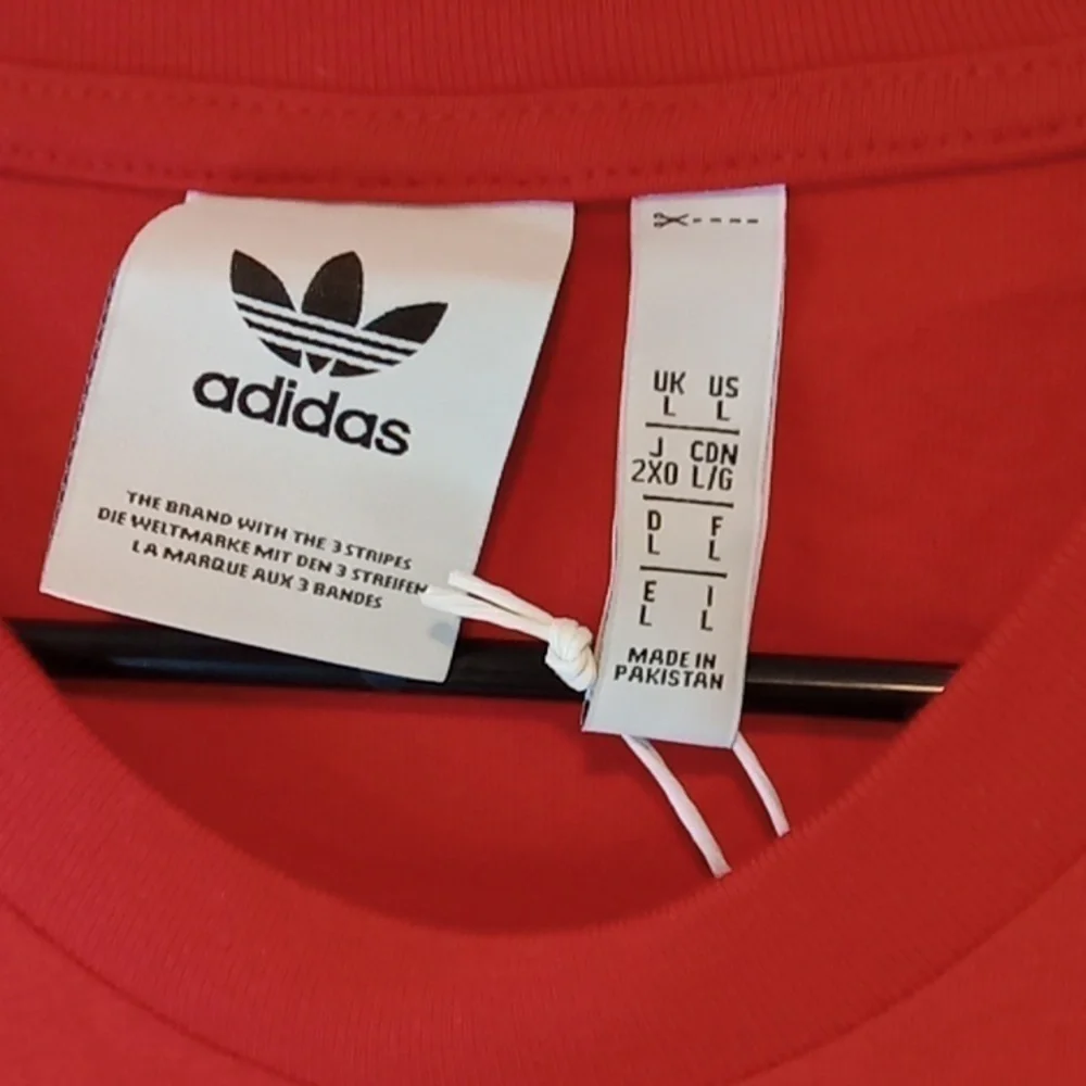ADIDAS ORIGINALS TREFOIL COLOR BLOCK SHIRT MEN'S SZ LARGE RED NWT  💯
